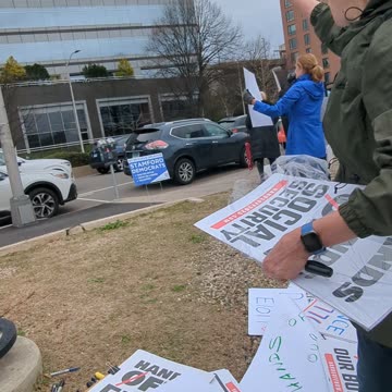 Stamford "Hands Off" Protest - The Sign Lady (4/5/25)