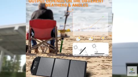 30W Portable Solar Charger Foldable Solar Panel with USB C and USB A 18V MC4 12V