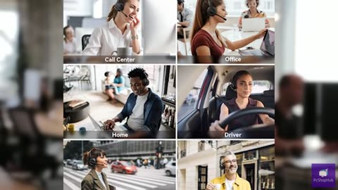 LEVN Wireless Headset 5.2 for Call Center, Bluetooth Headphones with Mic for Wor