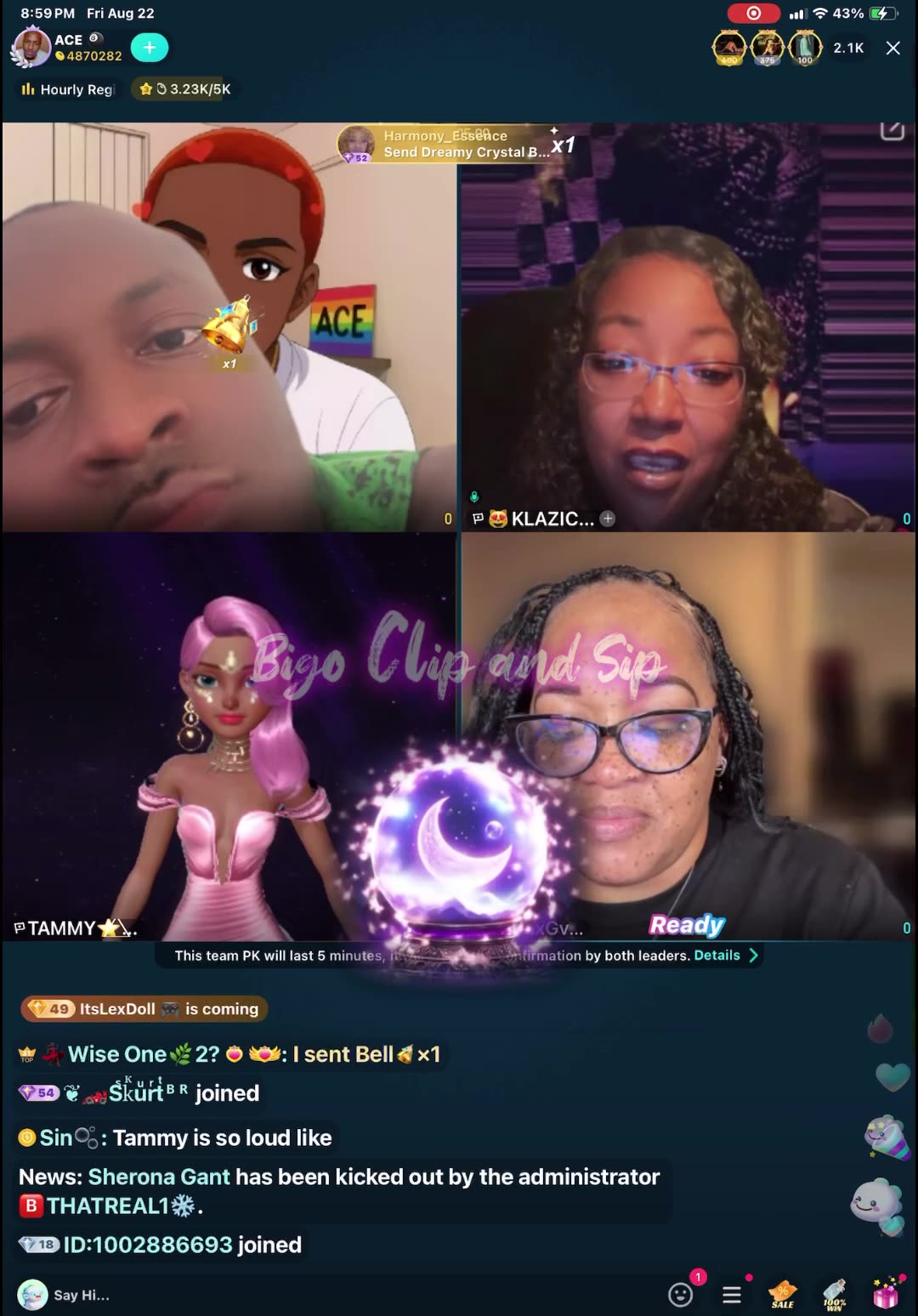 Team PK Ace Tammy KK ft Zerofuksgiven calling bail bondsman for Jazzy 8/22/25 #bigoclipandsip