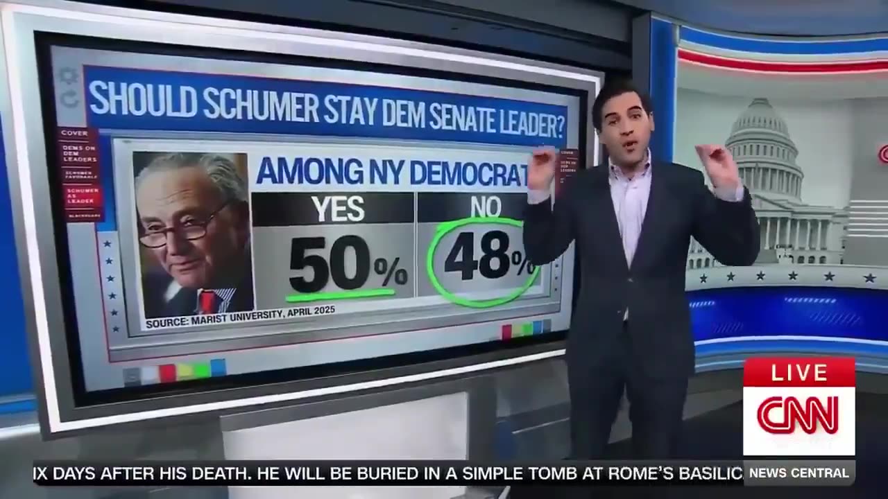CNN Sounds the Alarm for Chuck Schumer as His Poll Numbers Crater Among Democrats