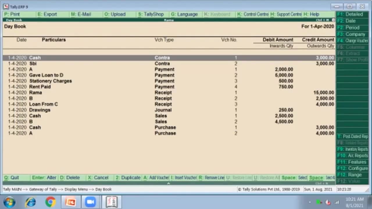 Accounting problem in tally