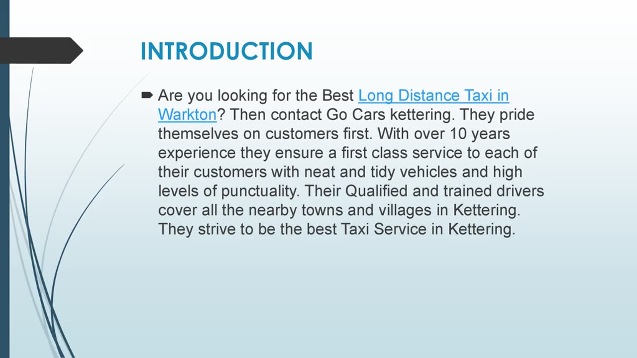 Best Long Distance Taxi in Warkton