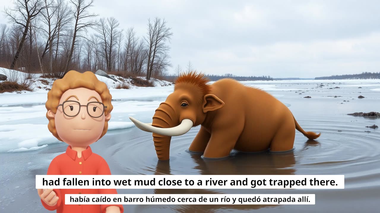 Lyuba the Baby Mammoth – Bilingual Story (English–Spanish) | A2 Listening Practice
