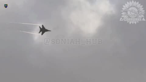 Ukrainian Mig-29 Dropping GBU-62 Guided Bombs Onto Elevated Highway