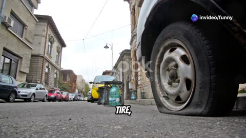 Man Barely Dodges a Speeding Tire!