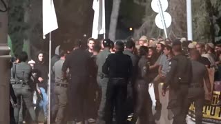 Dozens of Israeli settlers rioted outside the Binyamin Regional Brigade military