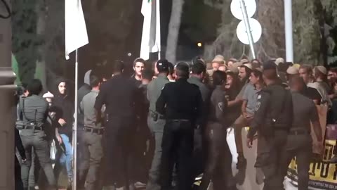 Dozens of Israeli settlers rioted outside the Binyamin Regional Brigade military