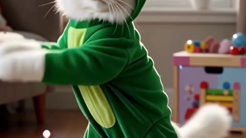Frog-Costume Kitty Hops Into Cuteness 🐸😺 | Adorable Cat Short