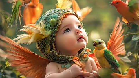 Cute baby with tiger