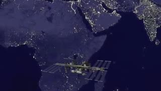ISS flyby against the backdrop of Earth