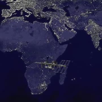 ISS flyby against the backdrop of Earth