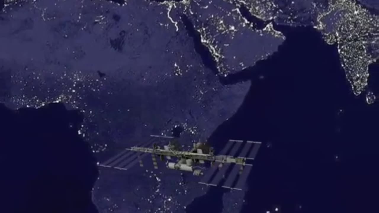 ISS flyby against the backdrop of Earth