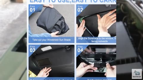 SINGARO Universal Car Windshield Sun Shade, Foldable Reflective for Windshield &