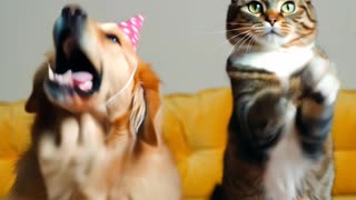 Happy Birthday! 🎂 Watch This Hilarious Dog and Cat Dance Just for You!