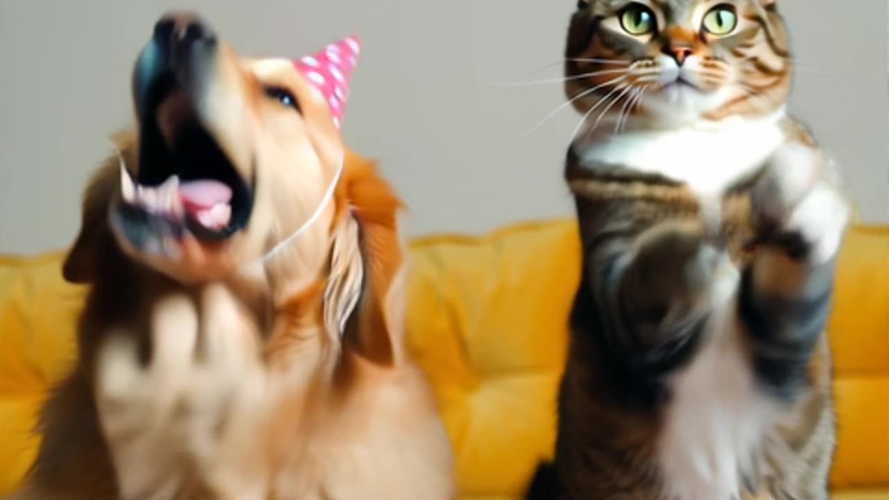 Happy Birthday! 🎂 Watch This Hilarious Dog and Cat Dance Just for You!