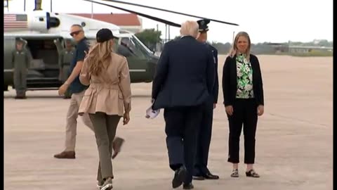 RAW: President Trump, Melania arrive in Kerrville, Texas, on Air Force One