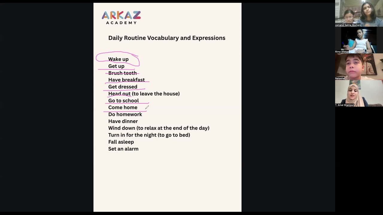 Daily routine Class (2)