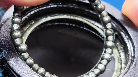 Disassembling the upper bearing of the bicycle headset.