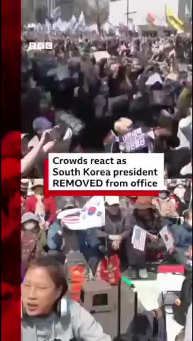 South Korea's president Yook Suk Yeol removed from office by court. #SouthKorea