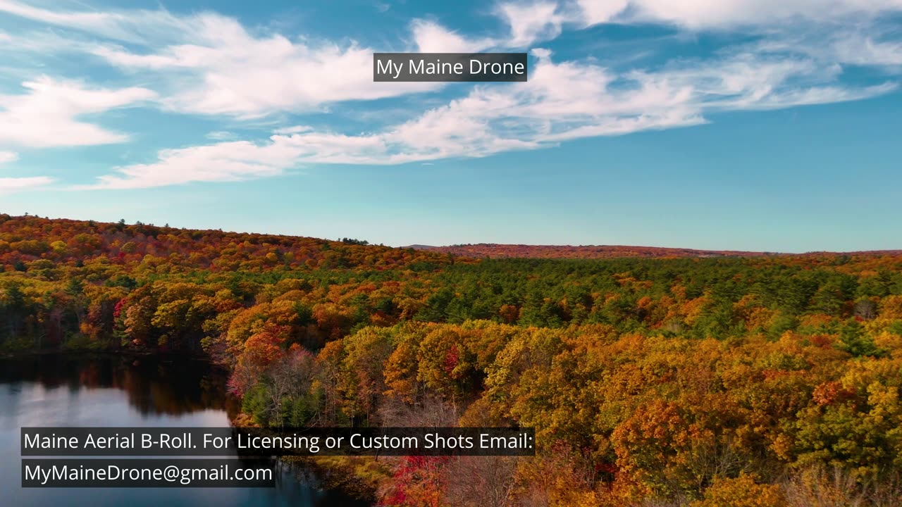 Maine B-Roll (No Sound): Fall Foliage at Lily Pond in New Gloucester, Maine Video 10