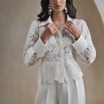 Premium Women's Lace Blouse with French-Inspired Design for a Chic and Feminine Look