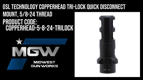 GSL Technology Copperhead Tri-Lock Quick Disconnect Mount, 5/8-24 Thread - COPPERHEAD-5-8-24-TRILOCK