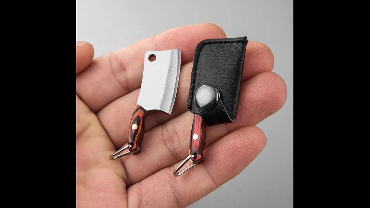 2-in-1 Mini Butcher _ Chef Knife Keychain with Knife Protector, for Unboxing, Outdoors and More