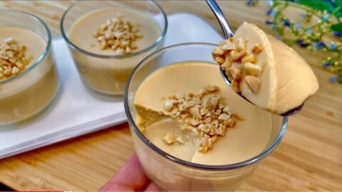 3 ingredients dessert recipe! No oven ! No gelatin! No cornstarch! Quick & delicious 😋💕💞🥰❤️❤️