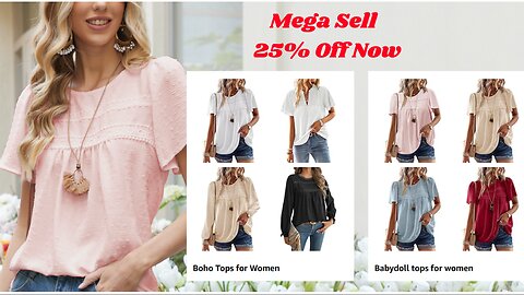 Womens Summer Tops 2025 – Trendy Crewneck Chiffon Blouses with Lace Hem ☀️👚