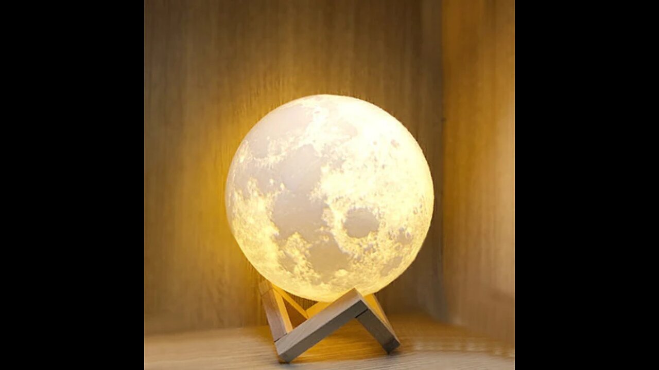 Rechargeable 3D Moon Night Light, with Touch Control & USB Charging Cable, Best Gift for Friends