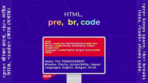 HTML, pre, br, and code, पैराग्राफ से आगे. अपनी वेब पेज पर कोड और कविता कैसे दिखाएँ, #10