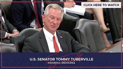 Senator Tuberville Speaks at Veterans Affairs Hearing for Under Secretary Nominee