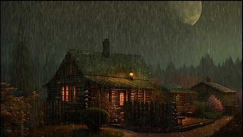 Say Good Bye to Insomnia. Sleep & Relax with Rain and Thunderstorm ⛈️ Sounds in a Cozy Warm Cabin 🛖