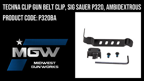 Techna Clip Gun Belt Clip, Sig Sauer P320, Ambidextrous - P320BA