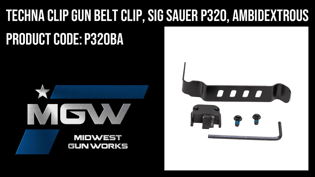 Techna Clip Gun Belt Clip, Sig Sauer P320, Ambidextrous - P320BA
