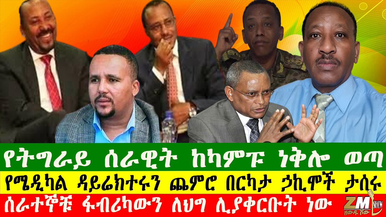 NEWS የሜዲካል ዳይሬክተሩን ጨምሮ በርካታ ኃኪሞች ታሰሩ፣ የትግራይ ሰራዊት ከካምፑ ነቅሎ ወጣ፣ ሰራተኞቹ ፋብሪካውን ለህግ ሊያቀርቡት ነው፣190425