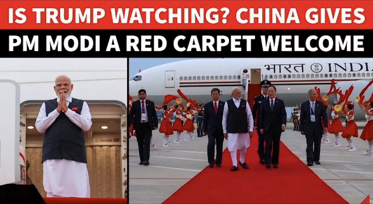 Indian PM Modi Gets Red Carpet Welcome In China | Xi Jinping Embraces India Amid Trump Bullying