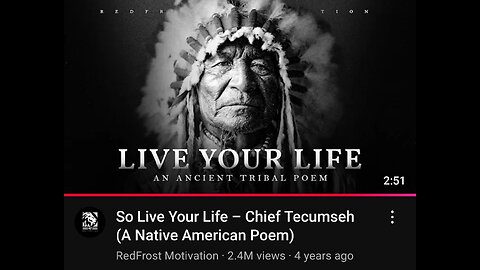 So Live Your Life - Chief Tecumseh
