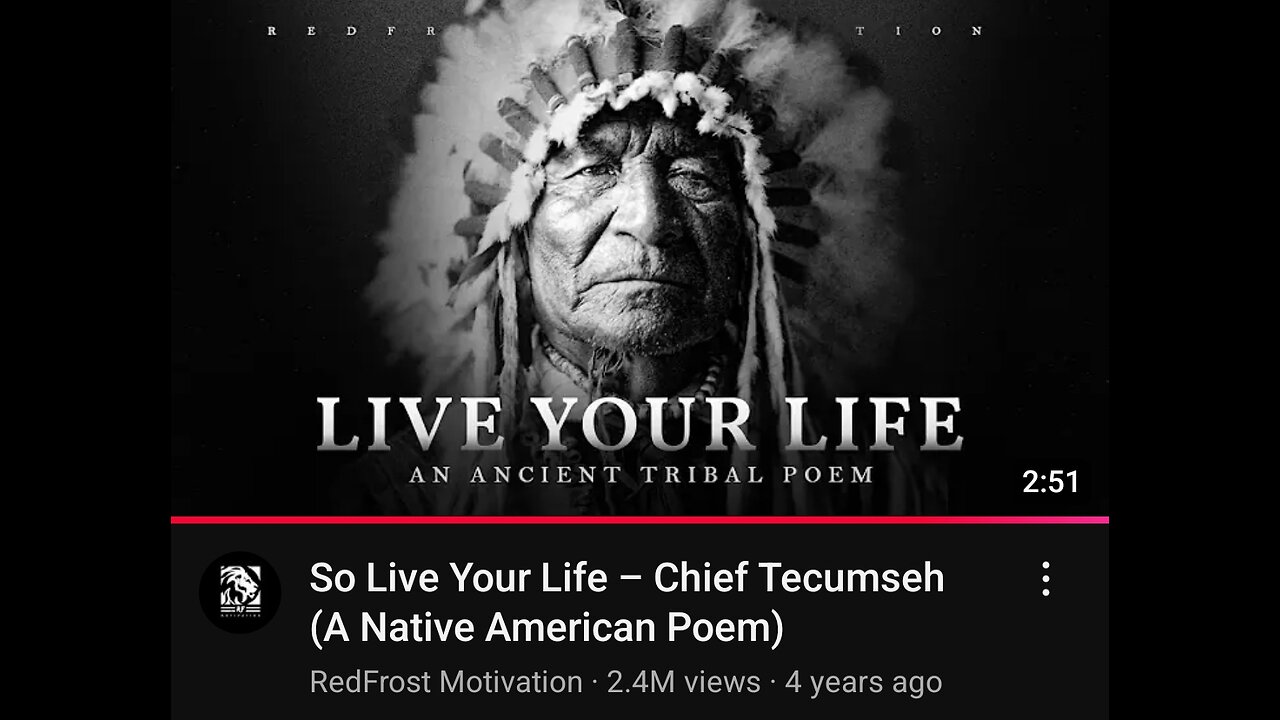 So Live Your Life - Chief Tecumseh
