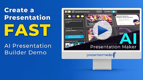 How to Create a Presentation Fast with AI | PresenterMedia AI Presentation Builder Demo