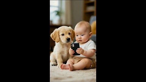 Infant Boy laughing at Dog’s fart