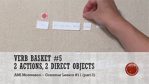 Verb Basket 5: Lesson 11.3 (2 Actions, 2 Objects) + Function of Words + AMI Montessori Grammar