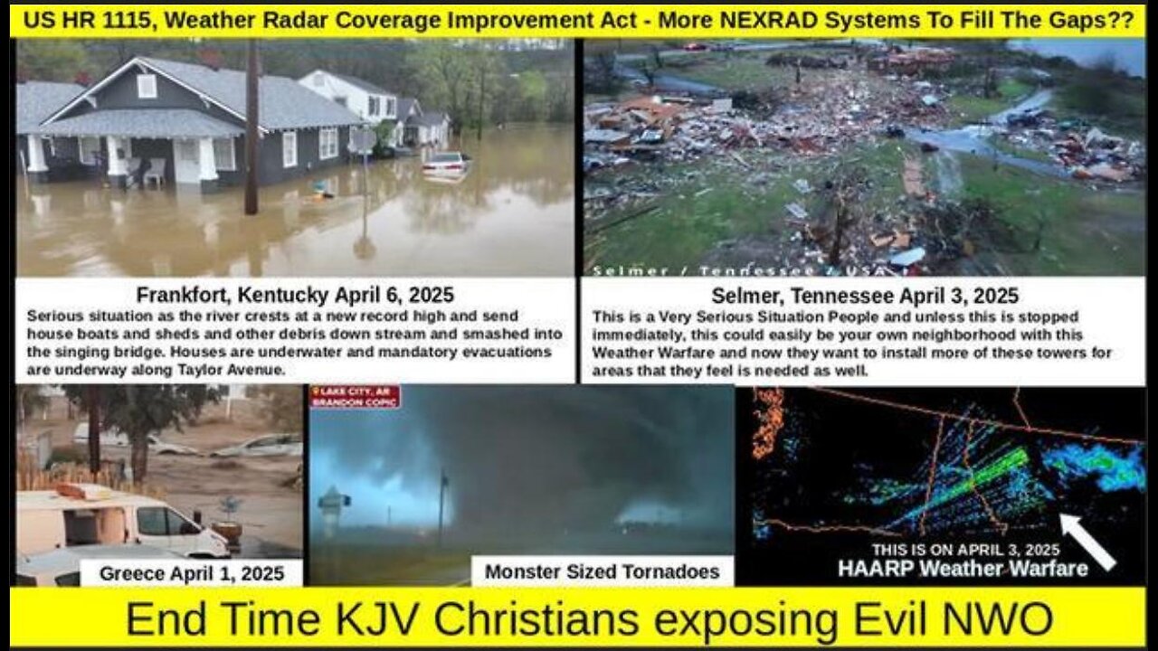 NEW BILL, Not Good! - US HR 1115, Weather Radar Coverage Improvement Act: More NEXRAD Systems To Fill Gaps w/More Microwave Radiation Pollution 4/7/25