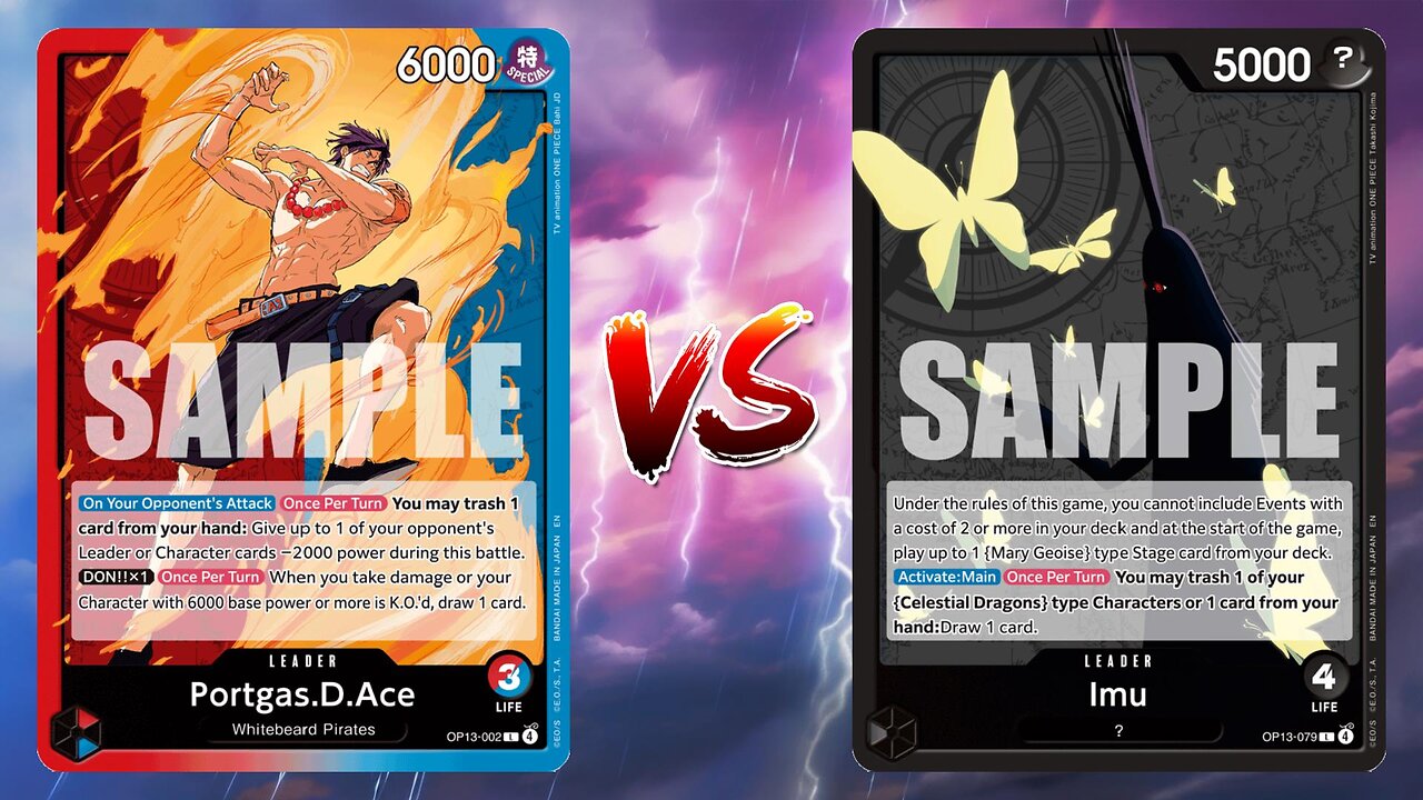 One Piece TCG Red Blue Ace VS Imu And Blackbeard!!