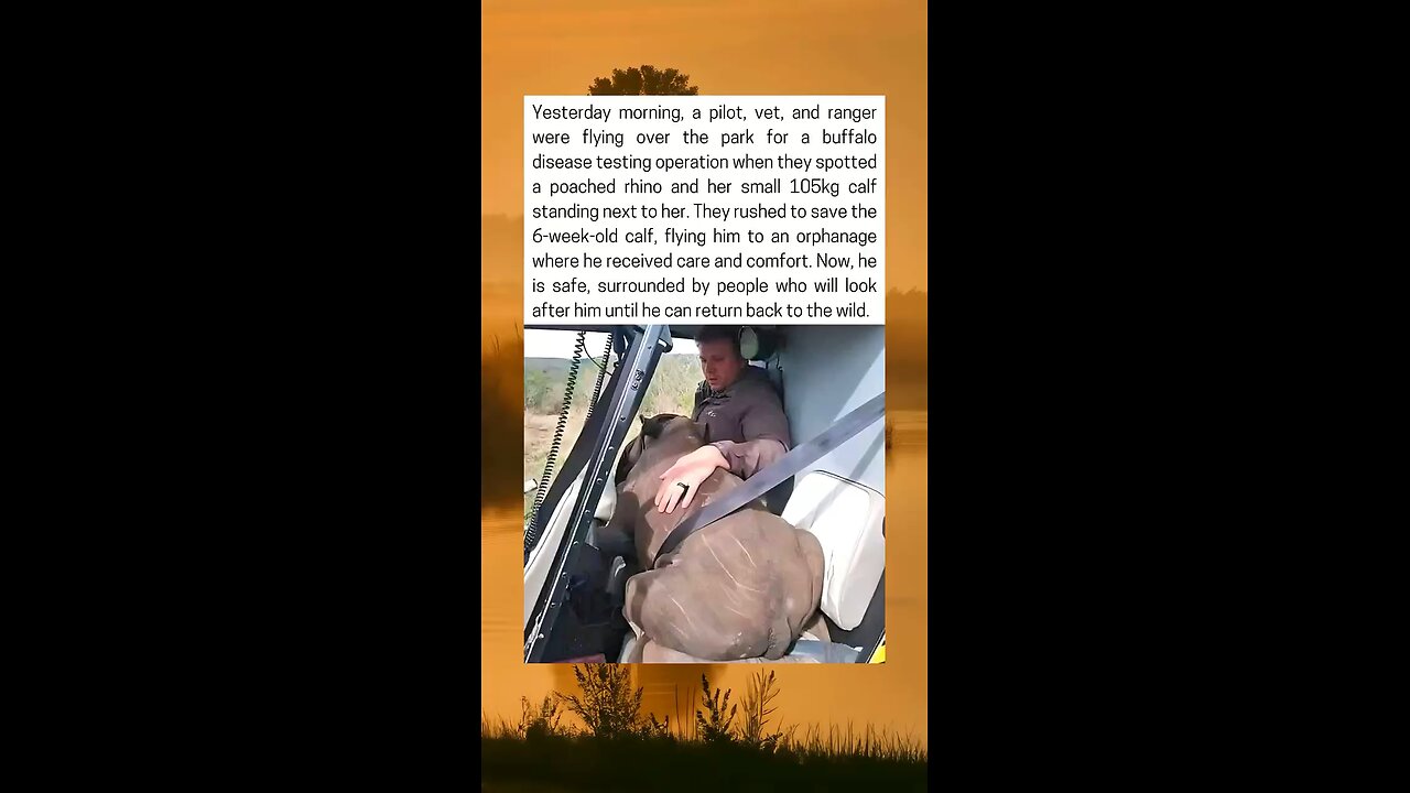 Orphaned Rhino Calf Airlifted To Safety