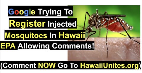 Google Trying To Register Injected Mosquitoes In HawaiiEPA Allowing Comments!