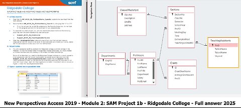 New Perspectives Access 2019 | Module 2: SAM Project 1b | Ridgedale College (Full answer 2025)