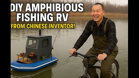 This Chinese inventor turned a wild idea into a floating fishing cabin that rides like a bicycle! 🚲🚤