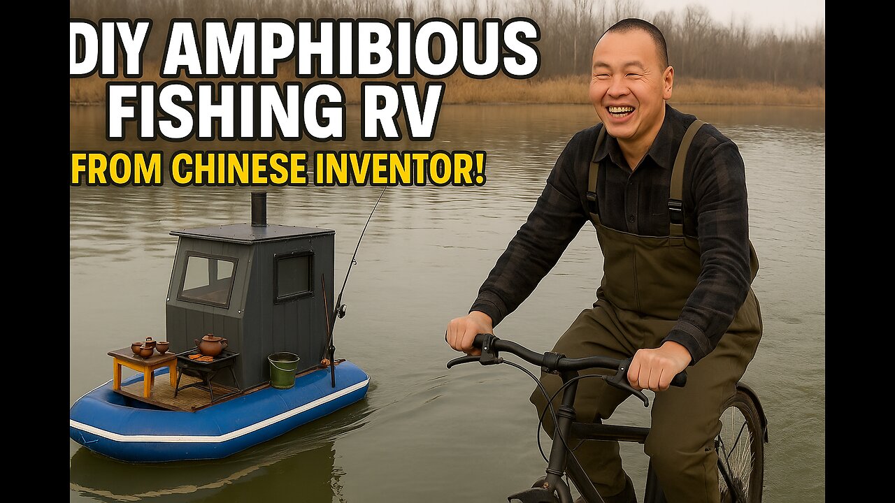 This Chinese inventor turned a wild idea into a floating fishing cabin that rides like a bicycle! 🚲🚤